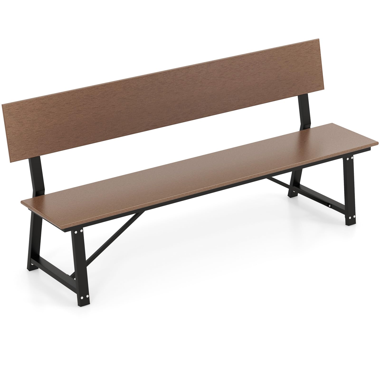 Banc d'extérieur Tangkula 72", banc de patio extra long en PEHD pour 4 personnes, capacité de charge de 500 kg